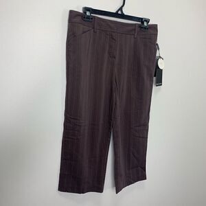 NEW Daisy Fuentes Brown Dress Pant Size 6 Stripe City Chocolate. (1o1)